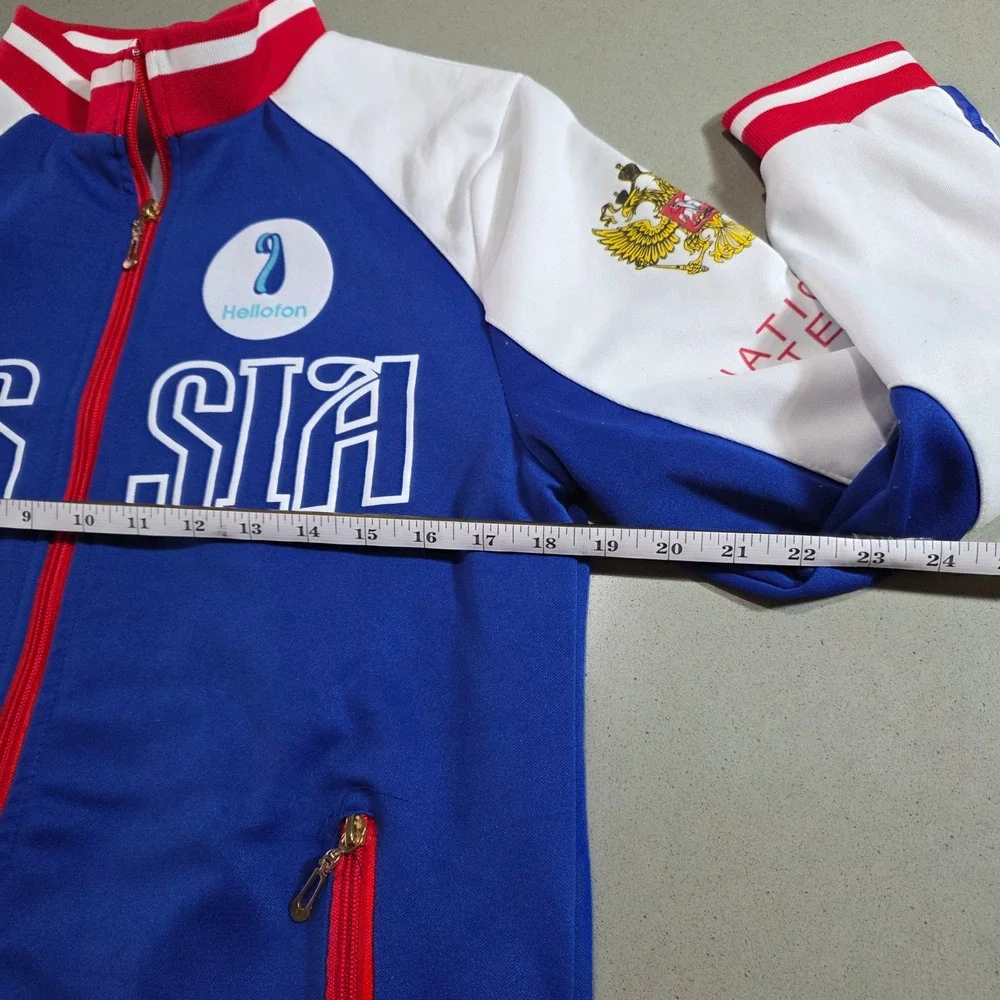 Russia National Team Track Jacket Blue White Red Full Zip Mens Large Fits like M